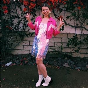 Sequined iridescent dress!